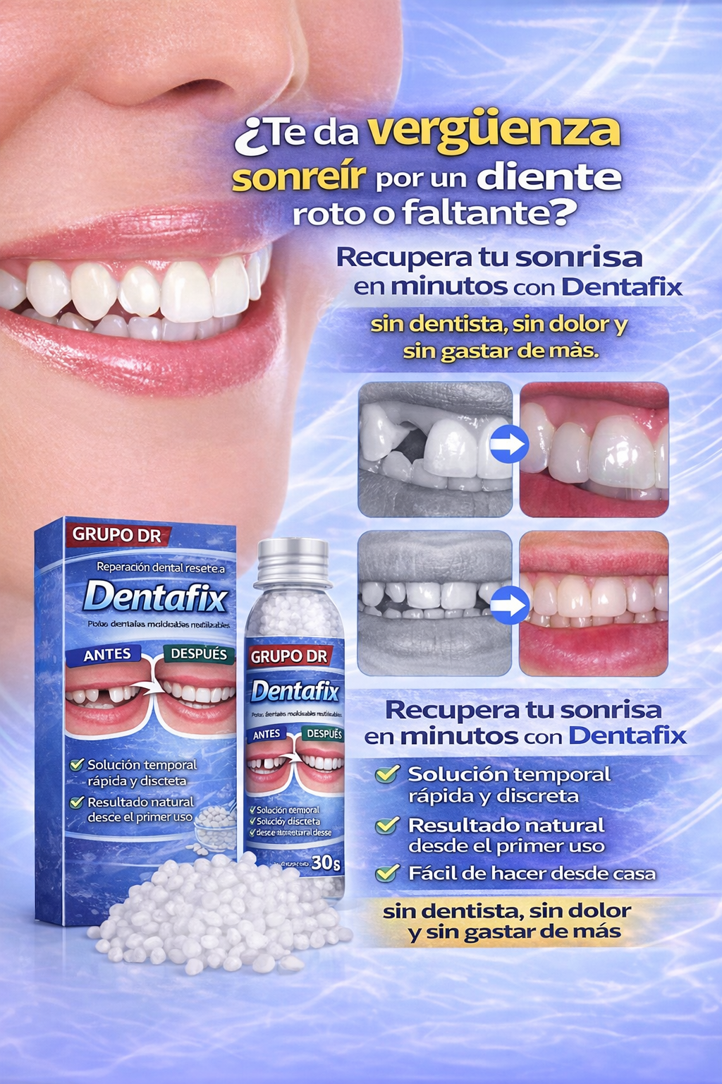 dentix- resina moldeable (hasta 30 dientes)